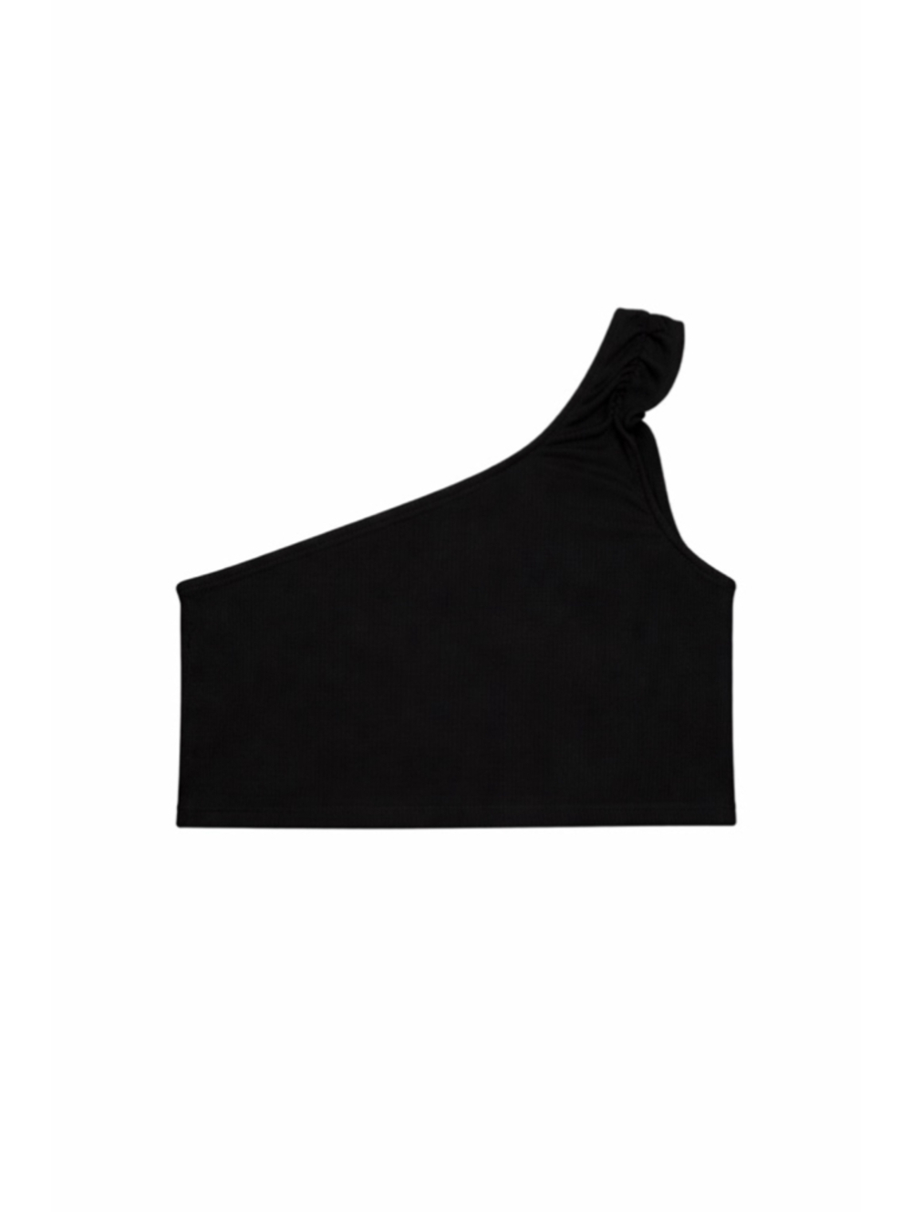 Women's Love, Fire Black One Shoulder Ribbed Crop Top 1X - Picture 3 of 10